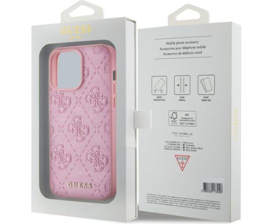 Guess PU Quilted 4G Classic Case Aizsargapvalks Priekš Apple iPhone 15 Pro Neoriģinālie Maciņi