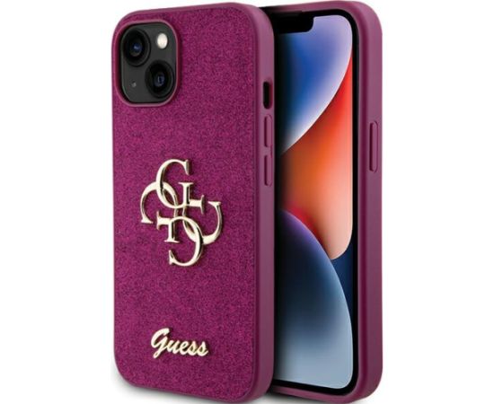 Guess Fixed Glitter Big 4G Case Защитный Чехол для Apple iPhone 15 Чехлы - альтернативные