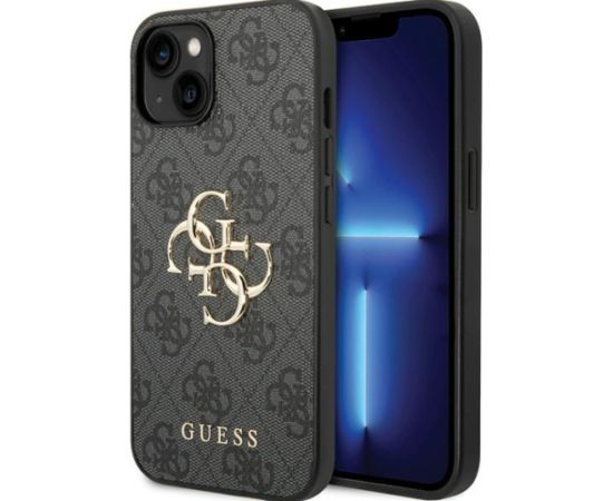 Guess PU Leather 4G Metal Logo Case Защитный Чехол для Apple iPhone 15 Plus Чехлы - альтернативные