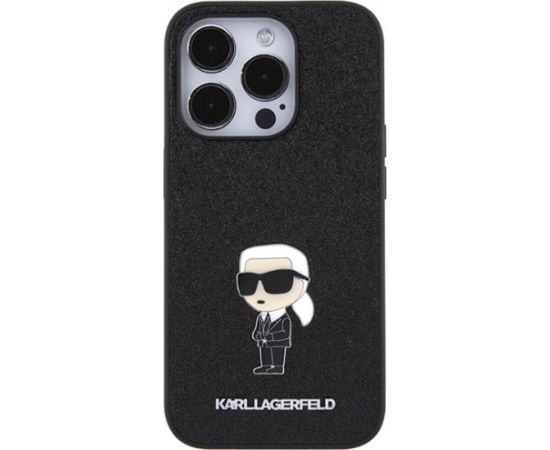Karl Lagerfeld  Fixed Glitter Ikonik Logo Metal Pin Back Case Защитный Чехол для Apple iPhone 15 Pro Max Чехлы - альтернативные