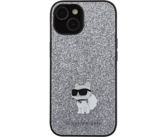 Karl Lagerfeld Fixed Glitter Choupette Logo Metal Pin Защитный Чехол для Apple iPhone 15 Чехлы - альтернативные