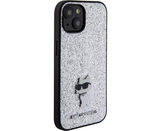 Karl Lagerfeld Fixed Glitter Choupette Logo Metal Pin Защитный Чехол для Apple iPhone 15 Чехлы - альтернативные