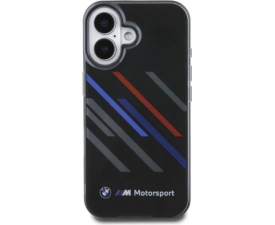 BMW Motorsport IML Random Stripes Aizsargapvalks Priekš Apple iPhone 16 Neoriģinālie Maciņi