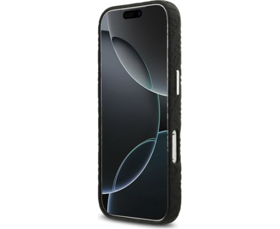 Karl Lagerfeld Grained PU Repeated Logo MagSafe Case Aizsargapvalks priekš Apple iPhone 17 Pro Neoriģinālie Maciņi