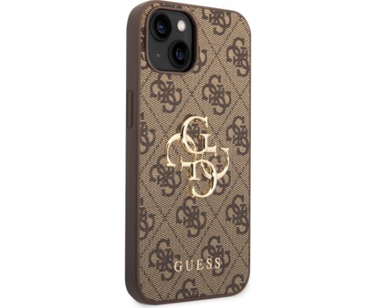Guess PU 4G Metal Logo Case Aizsargapvalks priekš iPhone 14 / brūns Neoriģinālie Maciņi