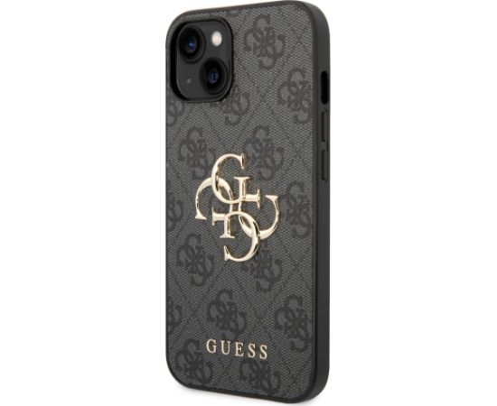 Guess PU 4G Metal Logo Case Aizsargapvalks priekš iPhone 14 Plus / pelēks Neoriģinālie Maciņi