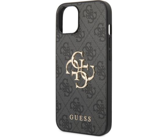 Guess PU 4G Metal Logo Case Aizsargapvalks priekš iPhone 14 Plus / pelēks Neoriģinālie Maciņi