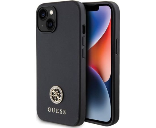 Guess Strass Metal Logo Back Case Aizsargapvalks Priekš Apple iPhone 15 Plus Neoriģinālie Maciņi