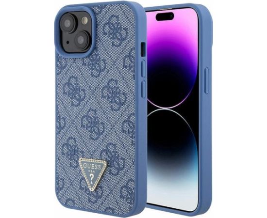 Guess PU Leather 4G Triangle Strass Case Защитный Чехол для iPhone 15 Чехлы - альтернативные