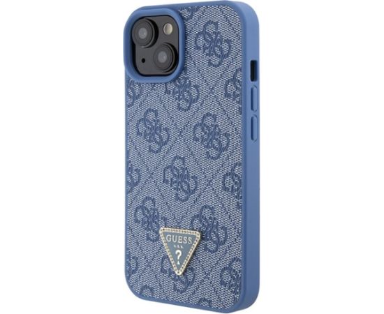 Guess PU Leather 4G Triangle Strass Case Защитный Чехол для iPhone 15 Чехлы - альтернативные