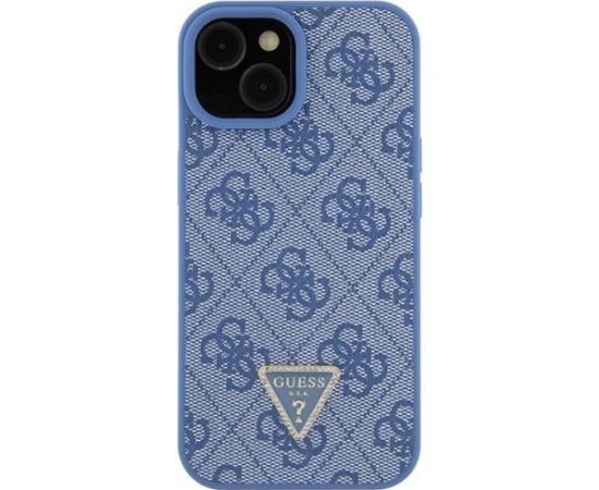 Guess PU Leather 4G Triangle Strass Case Защитный Чехол для iPhone 15 Чехлы - альтернативные