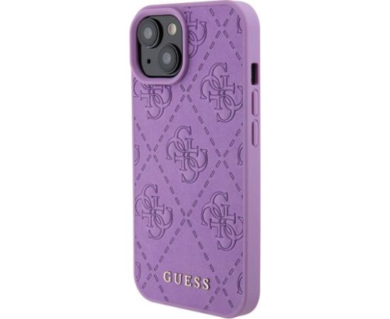 Guess Leather 4G Stamped Back Case Защитный Чехол для Apple iPhone 15 Чехлы - альтернативные
