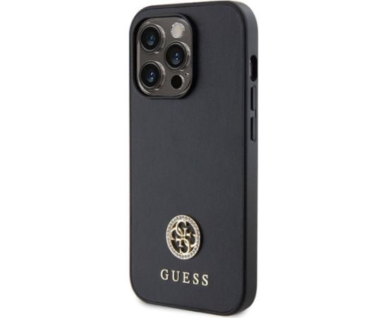 Guess Strass Metal Logo Back Case Aizsargapvalks Priekš Apple iPhone 15 Pro Neoriģinālie Maciņi