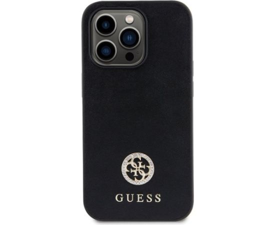 Guess Strass Metal Logo Back Case Aizsargapvalks Priekš Apple iPhone 15 Pro Neoriģinālie Maciņi