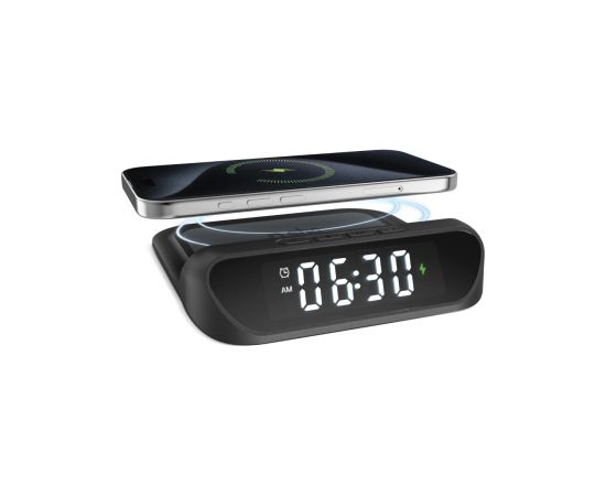 Pulkstenis un lādētājs SBS Wireless Charge Qi 15W Black Telefonu lādētāji 220v