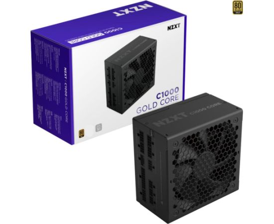 NZXT C1000 GOLD CORE, PC power supply black, 1x 12-pin High Power GPU, 3x PCIe, cable management, 1000 Watt Datoru barošanas bloki