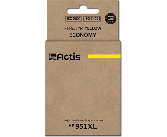 Actis KH-951YR ink (replacement for HP 951XL CN048AE; Standard; 25 ml; yellow) Tintes printeru izejmateriāli