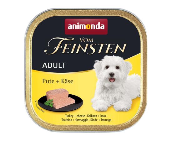 ANIMONDA Vom Feinsten Adult Turkey with cheese - wet dog food - 150g Suņu barība