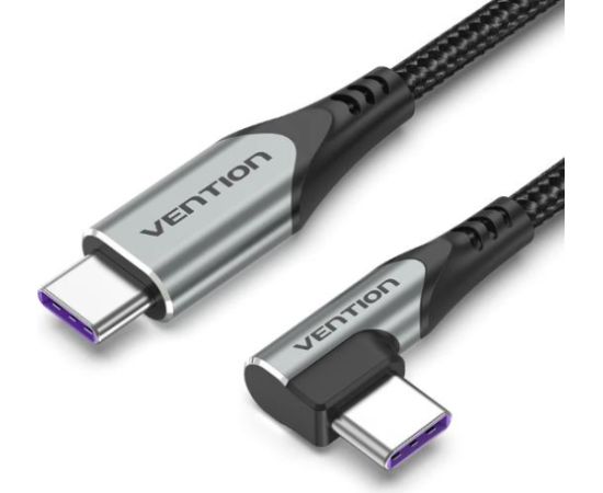 CABLE USB-C TO USB-C R.ANGLE/1M GRAY TAKHF VENTION Дата USB-кабели