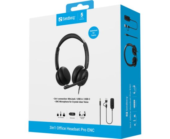 Sandberg 126-54 3in1 Office Headset Pro ENC Austiņas