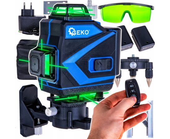 Geko Laser krzyżowy 360° 4D + 2xAKU + walizka + akcesoria (4) Jaunumi -Dārzam