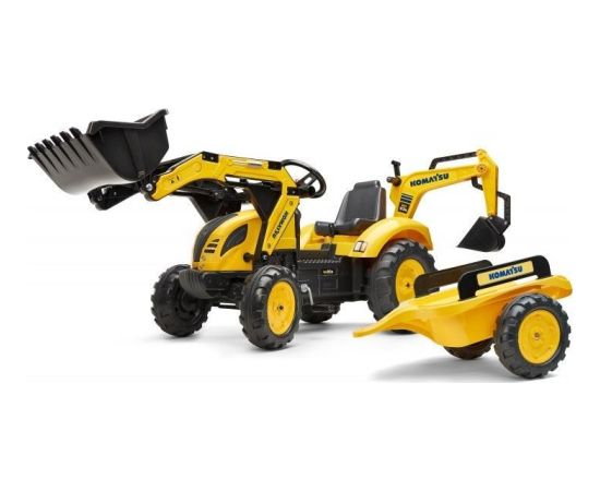 Falk Traktor na Pedały Koparka Komatsu Łyżka + Przyczepa od 2 lat Jaunumi, Bērnu preces