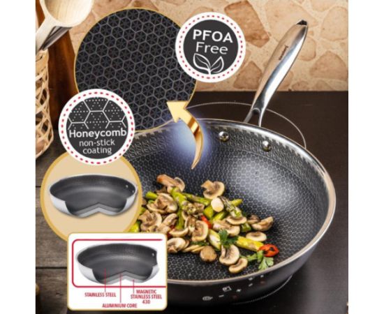 Nerūsējošā tērauda vokpanna, ø28cm, KB 9024, Klausberg Pannas