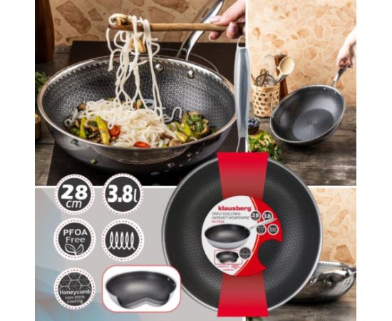 Nerūsējošā tērauda vokpanna, ø28cm, KB 9024, Klausberg Pannas