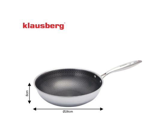 Nerūsējošā tērauda vokpanna, ø28cm, KB 9024, Klausberg Pannas