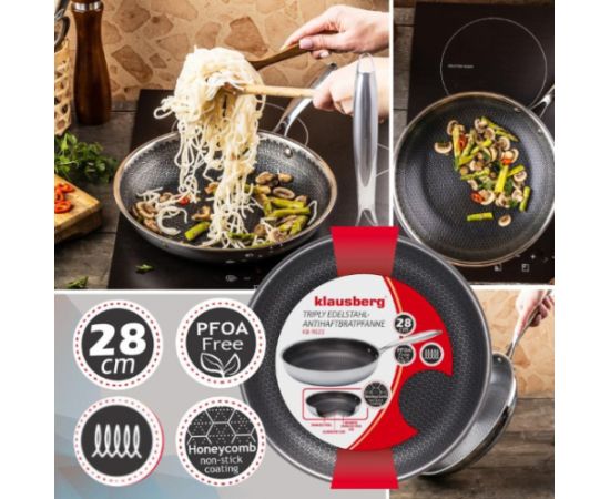 Nerūsējošā tērauda panna, ø28cm, KB 9023, Klausberg Pannas