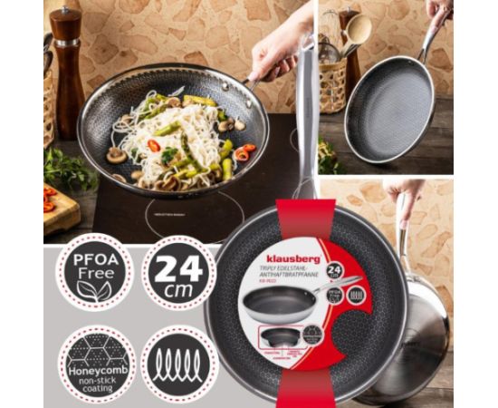 Nerūsējošā tērauda panna, ø24cm, KB 9022, Klausberg Pannas