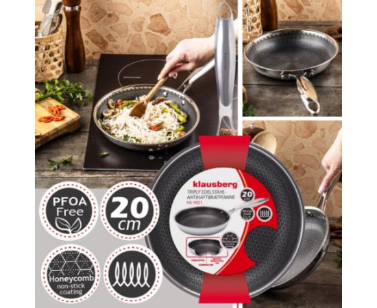 Nerūsējošā tērauda panna, ø20cm, KB 9021, Klausberg Pannas