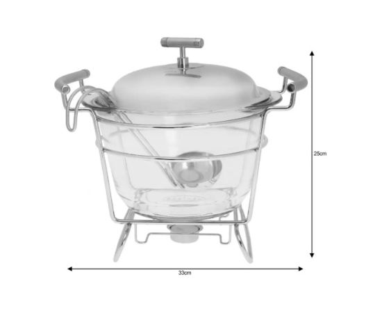 Подогреватель пищи, стекло-сталь, 4 л, KH 1417, Kinghoff Katli