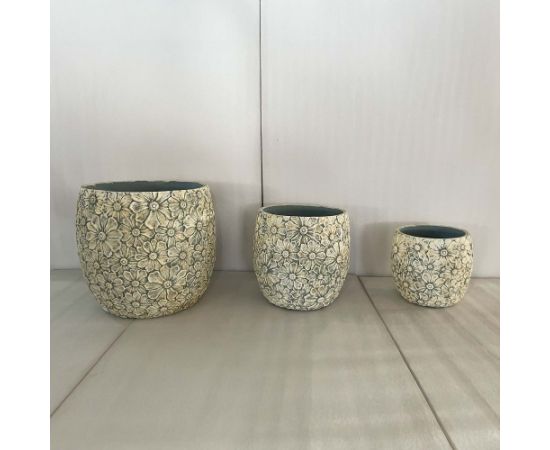 Plant holder SUNNY DAISY D27xH25cm white/grey Новости, мебель, дом