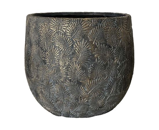 Plant holder SUNNY CEDAR D43xH41cm dark grey/gold Новости, мебель, дом