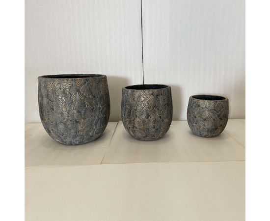 Plant holder SUNNY CEDAR D43xH41cm dark grey/gold Новости, мебель, дом