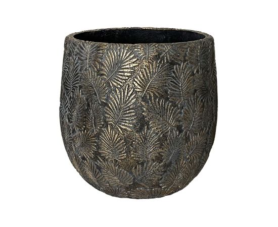 Plant holder SUNNY CEDAR D34xH33cm dark grey/gold Новости, мебель, дом