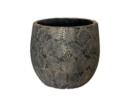 Plant holder SUNNY CEDAR D26xH25.5cm dark grey/gold Новости, мебель, дом