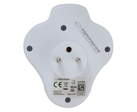Esperanza ELK304W Electrical Splitter 3 sockets switch White Зарядные устройства
