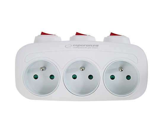 Esperanza ELK307W Electrical Splitter 3 sockets switch White Зарядные устройства