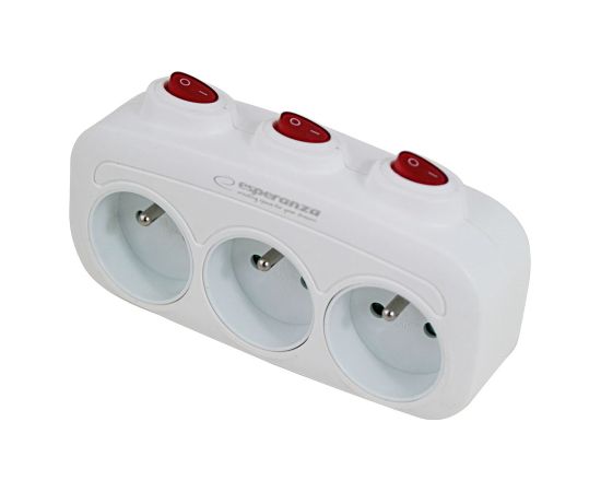 Esperanza ELK307W Electrical Splitter 3 sockets switch White Зарядные устройства
