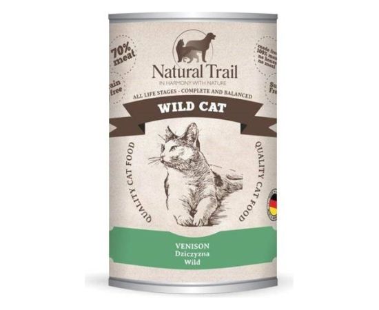 NATURAL TRAIL Wild Cat Venison - wet cat food - 400g Kaķu konservi