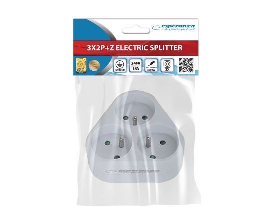 Esperanza ELK303W Electrical Splitter 3 sockets White Зарядные устройства