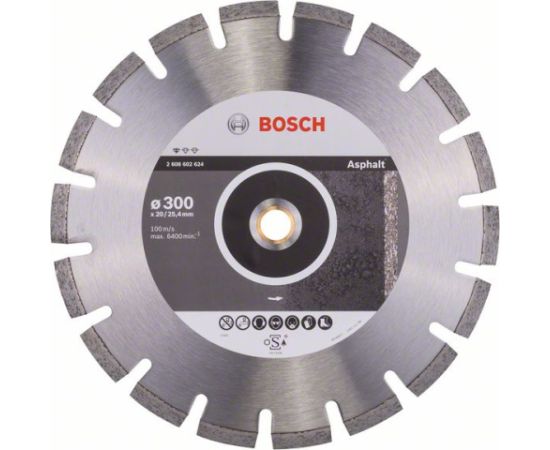 Dimanta griešanas disks Bosch PROFESSIONAL FOR ASPHALT; 300 mm Dažādi diski