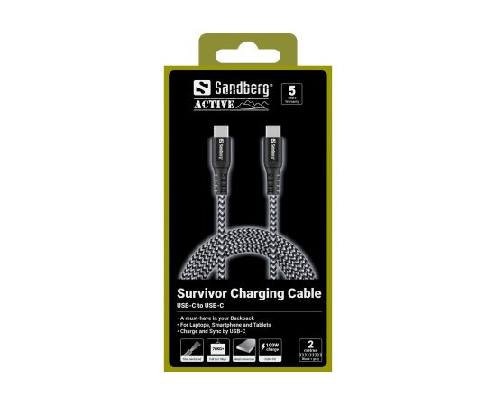 Sandberg 441-67 Survivor USB-C Cable 2M 100W Дата USB-кабели
