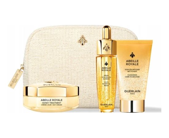 Guerlain Set Guerlain: Abeille Royale, Honey, Age-Defying, Day, Cream, For Face, 50 ml + Abeille Royale, Replumping, Oil, For Face & Neck, 15 ml + Abeille Royale, Cleansing Foam, 40 ml For Women Dāvanu komplekti