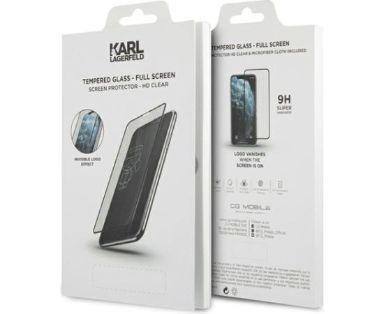 Karl Lagerfeld KLSPP12MTR Magic Logo Tempered Glass Aizsargstikls Pilnam Ekrānam Apple iPhone 12 / 12 Pro Ekrānu aizsardzība