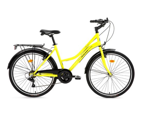 Pilsētas velosipēds Bisan Smile Yellow/Black (Rata izmērs: 26 Rāmja izmērs: 17) Городские велосипеды