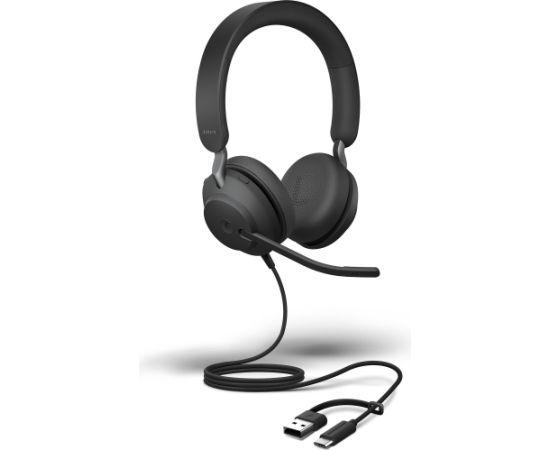 Jabra Evolve2 40 SE (black, MS version, stereo, USB-A and USB-C) Наушники