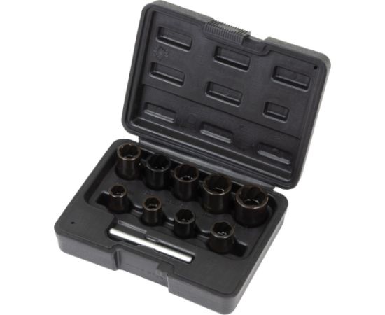 Welzh Werkzeug Aprautu skrūvju galvu izskrūvēšanas komplekts 3/8" 10-19mm, 9gab., Welzh Specinstrumenti